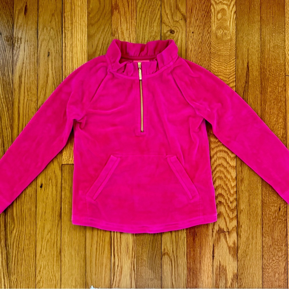 Lilly Pulitzer Fuchsia Kids Half-Zip Sweatshirt